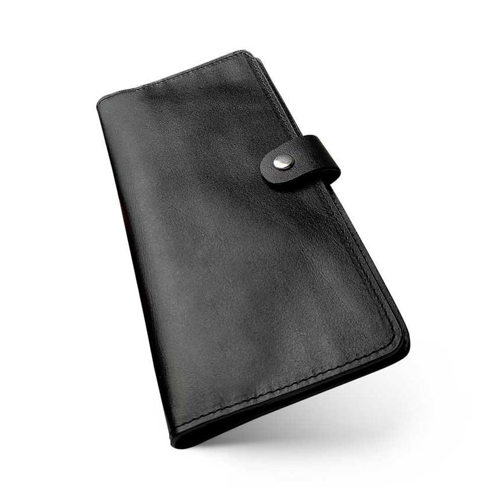 Leather Long Wallet For Men - LW -1028 - Black