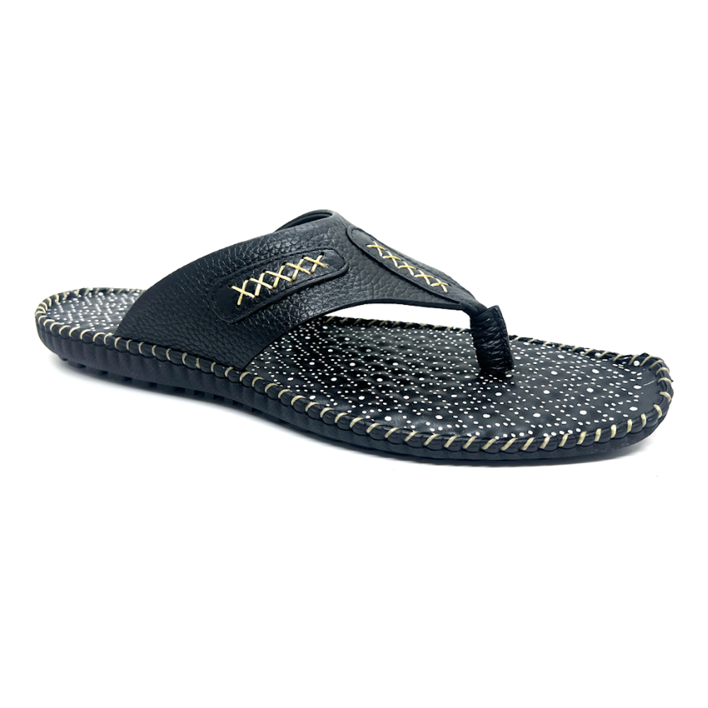 Leather Casual Sandal for Men - Black - BW10507