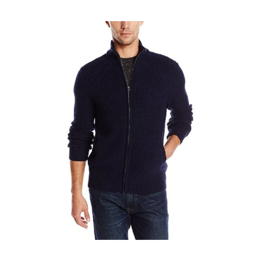 Woolen Full Sleeve Full Zipper Jumper For Men - Black - J-16