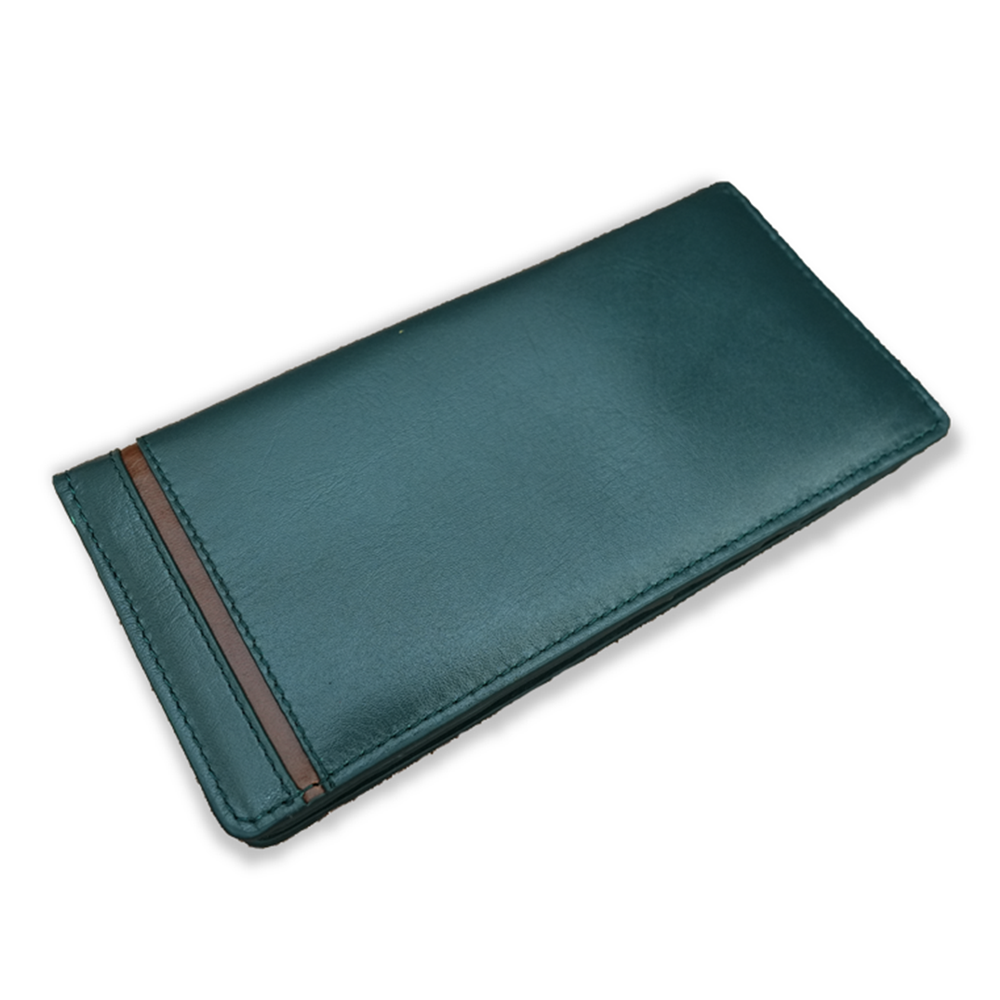 Rnw Leather Long Mobile and Coin Wallet For Men - Green - RIM-LW-021-GRB