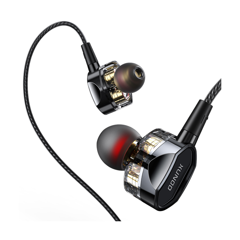 XUNDD XDHE-010 Dual Dynamic Earphone - Black