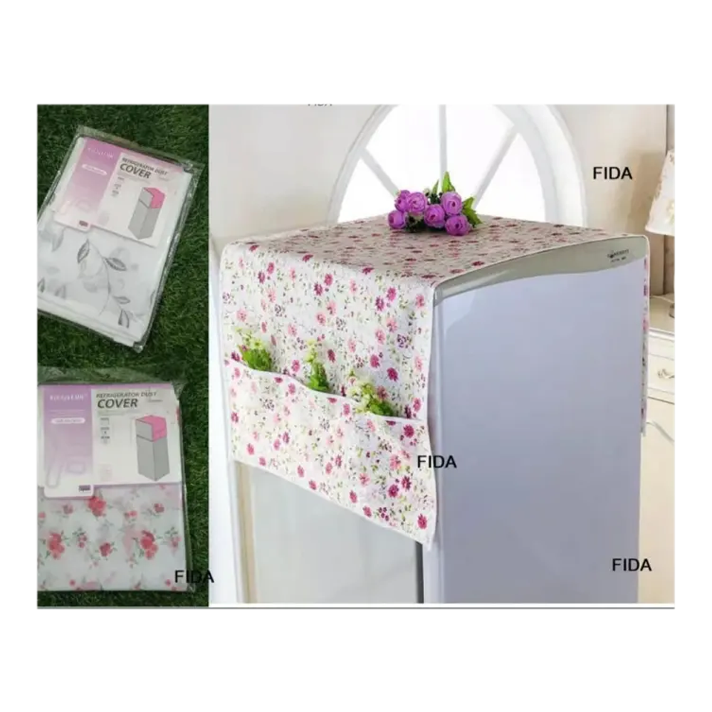 Retap Waterproof Refrigerator Dust Cover, Storage Dustproof Multi-function Refrigerator Cover, Household Printing Refrigerator Cover, Size: 130