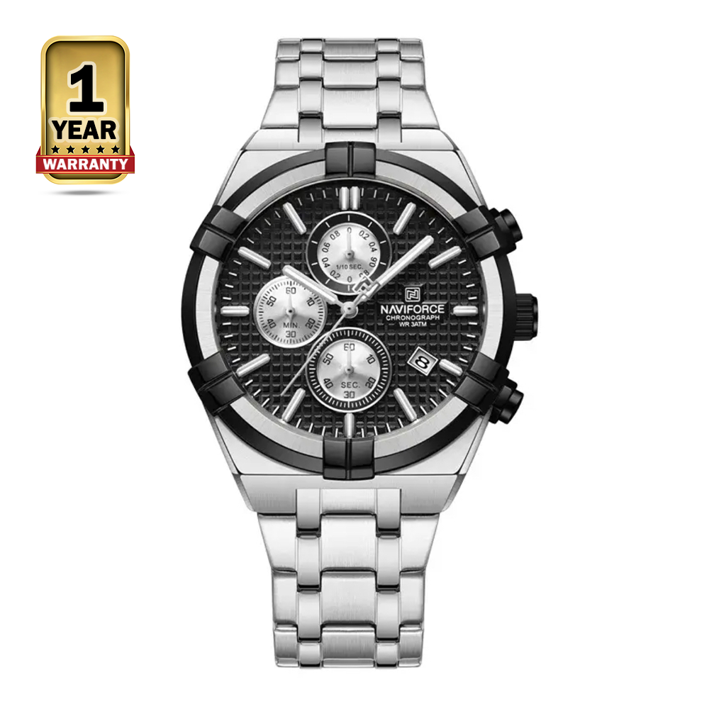Naviforce NF 8042 Stainless Steel Quartz Chronograph Analog Wristwatch for Men