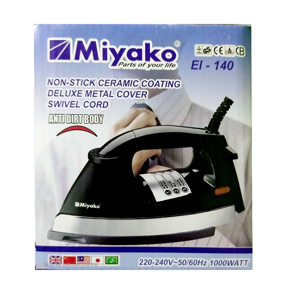Miyako EI140 Heavy Weight Automatic Electric Dry Iron Black