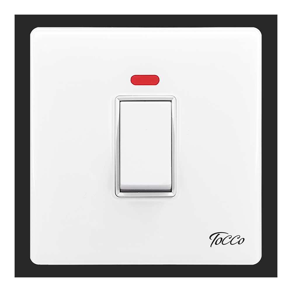Tocco A1 Series 20 Amp DP Switch - White
