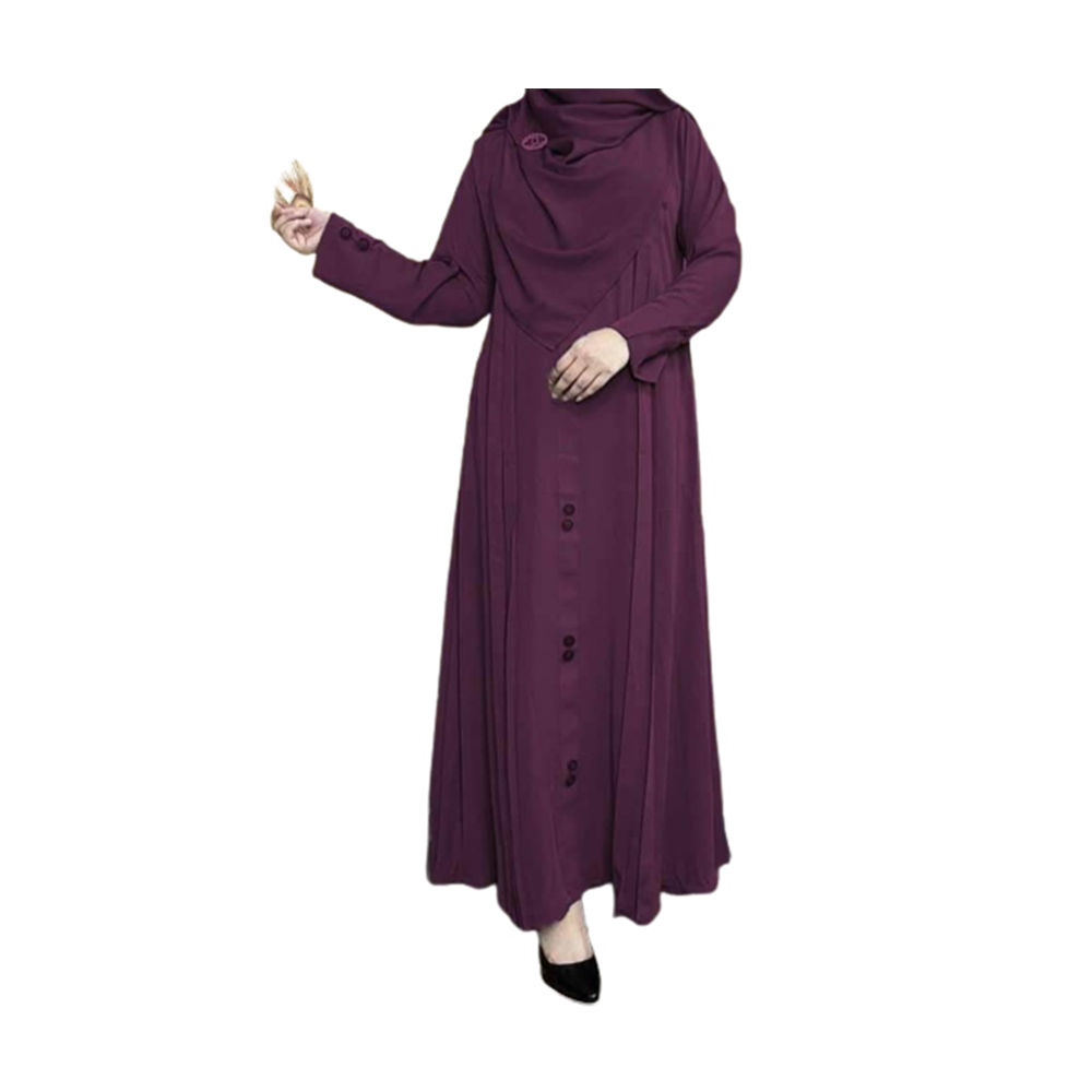 Dubai Cherry Button Design Burka For Women - Maroon - BK-27