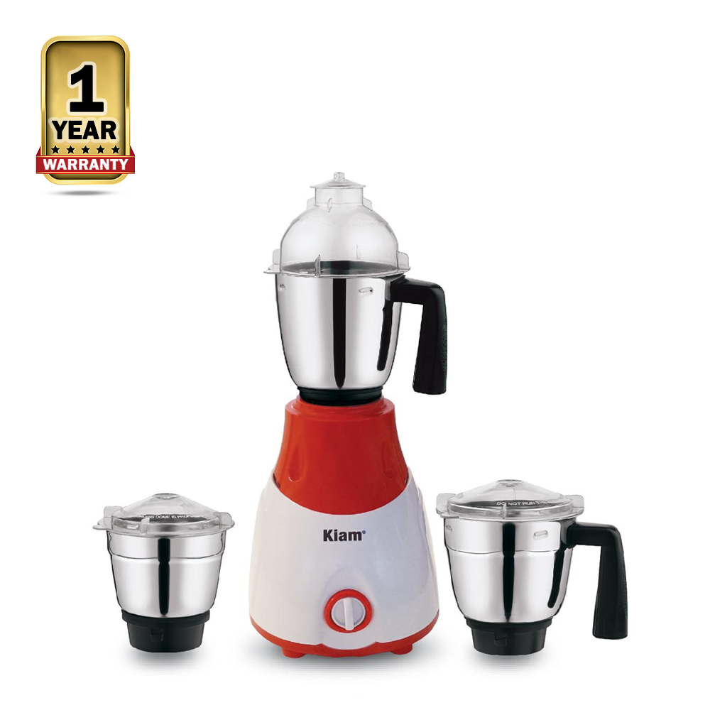 Kiam BL-1700 3 IN 1 Mixer Grinder - 750W - White And Red