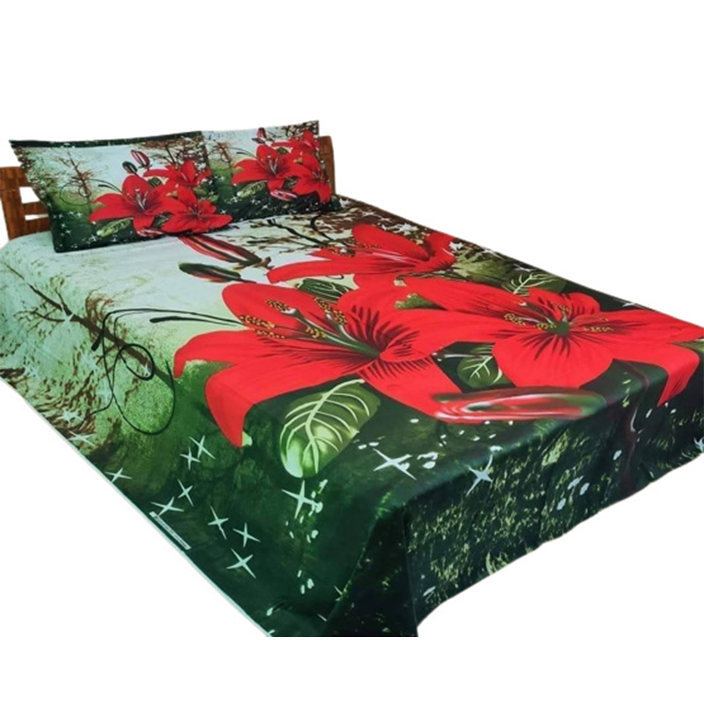 King Size Cotton Panel Bedsheet - Multicolor - ST-355