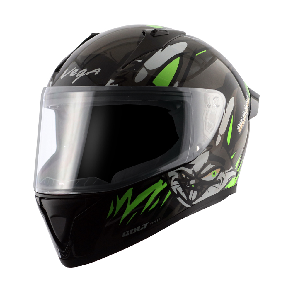 Vega Bolt Bunny Helmet - Black and Green