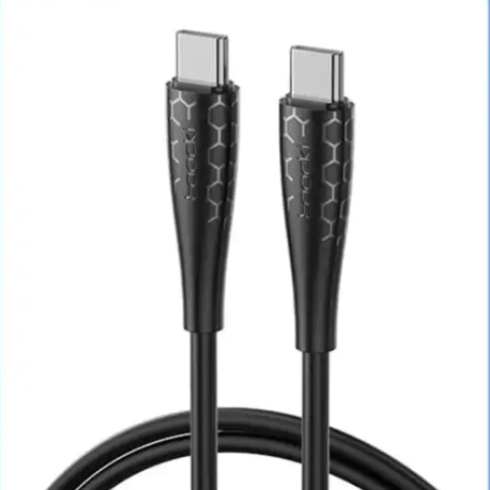 Toocki Type C to Type C Fast Charging Cable - 100W - Black and White