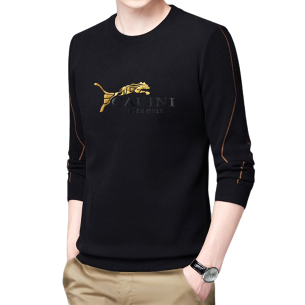 PP Jersey Winter Long Sleeve T-shirt For Men - Black - FT-09