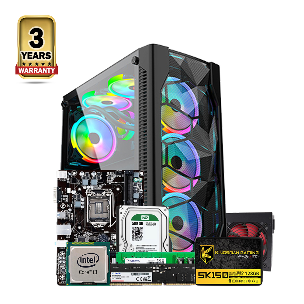 Intel Core i3 6th Generation - 8GB RAM - 128GB SSD - RGB Desktop CPU - Black - CSDP23-6013