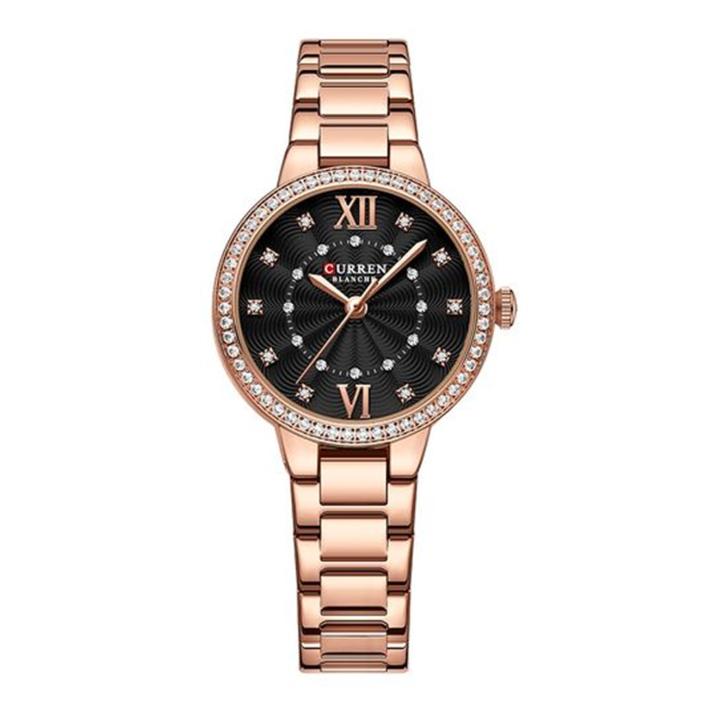 Curren 9084 Stainless Steel Analog Quartz Watch for Women - Rose Gold