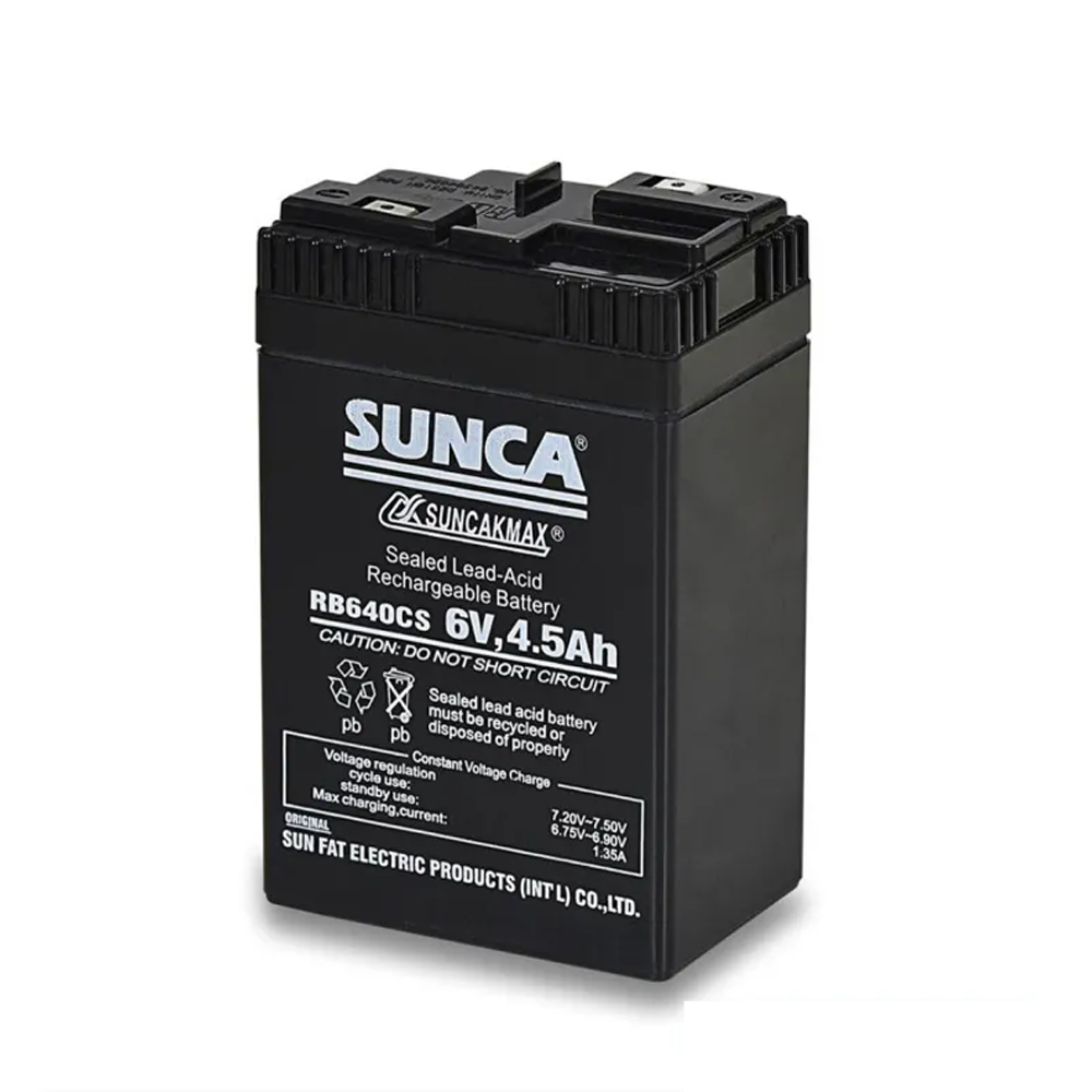 Sunca RB640CS 6V-4.5Ah Rechargeable Sealed Lead-Acid Battery - 6V