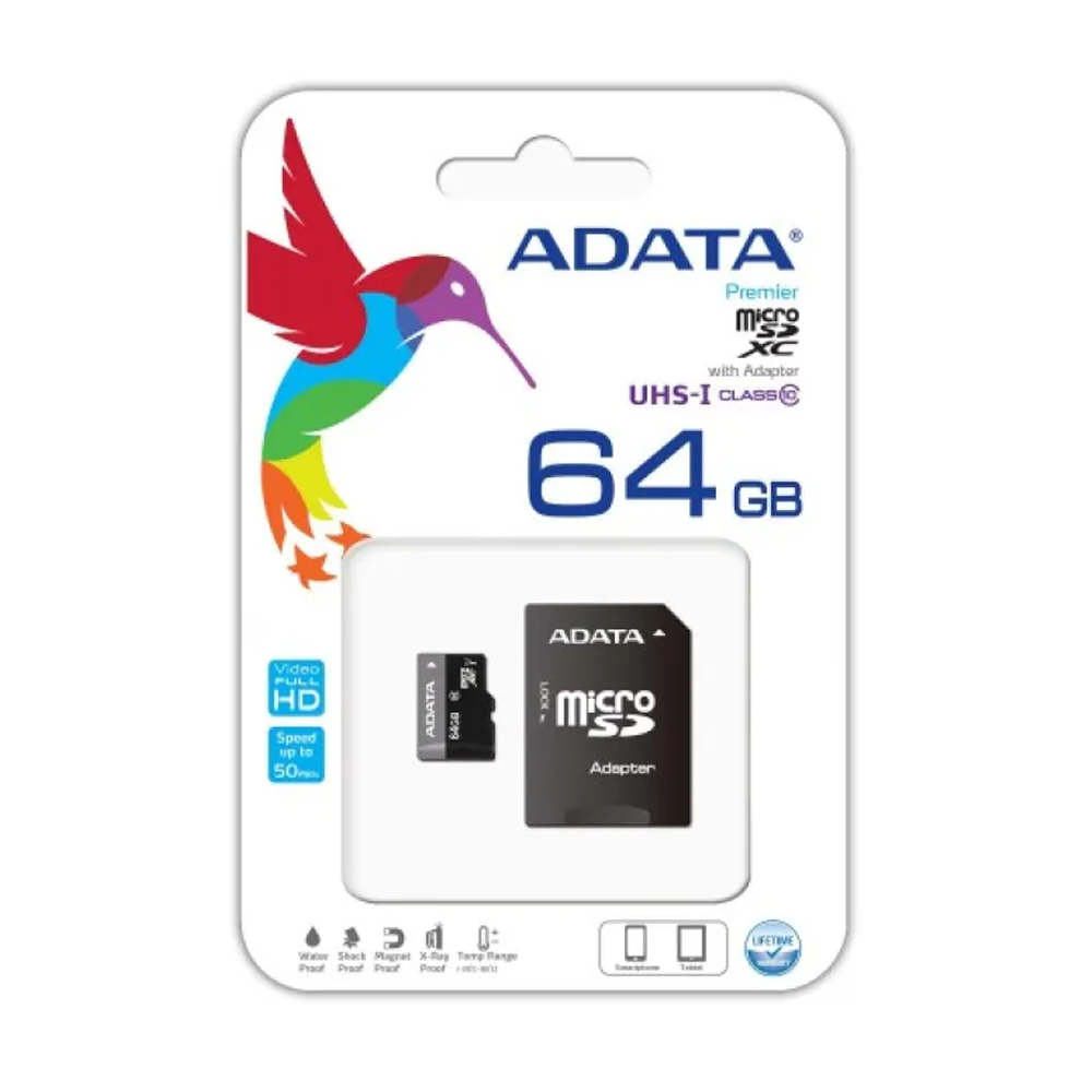 ADATA Class 10 Memory Card - 64GB - Black