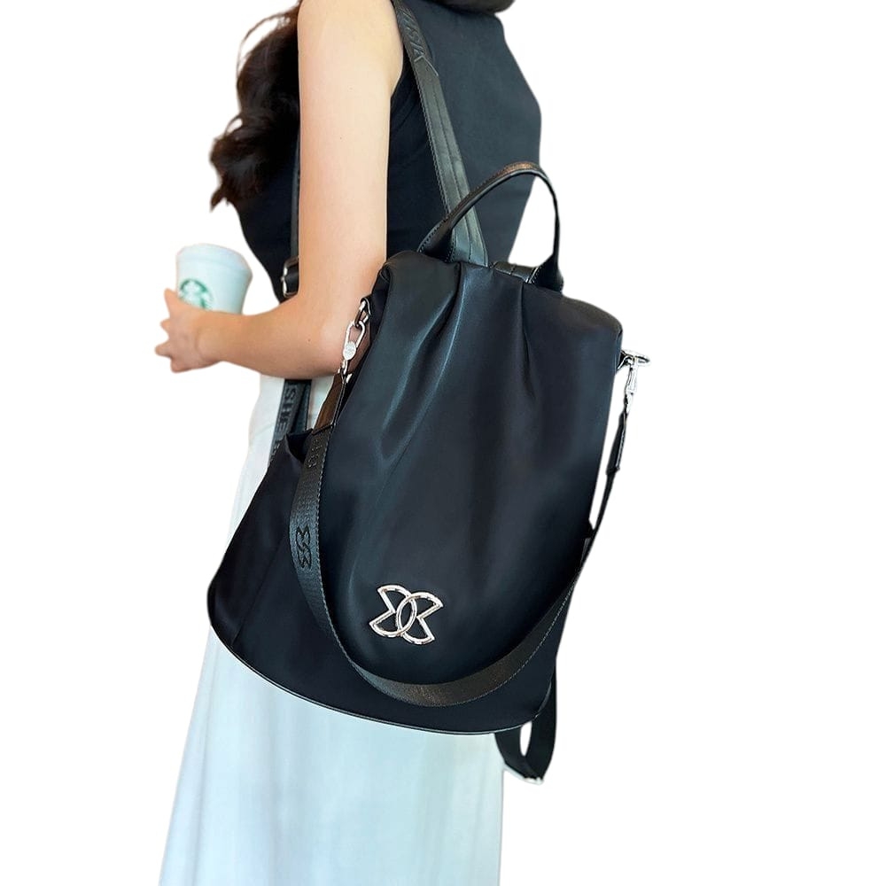 Nylon Large Capacity Outdoor Backpack For Women - Black