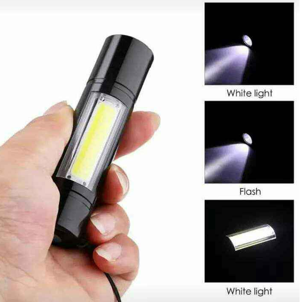 Rechargeable Emergency LED Torchlight - Black