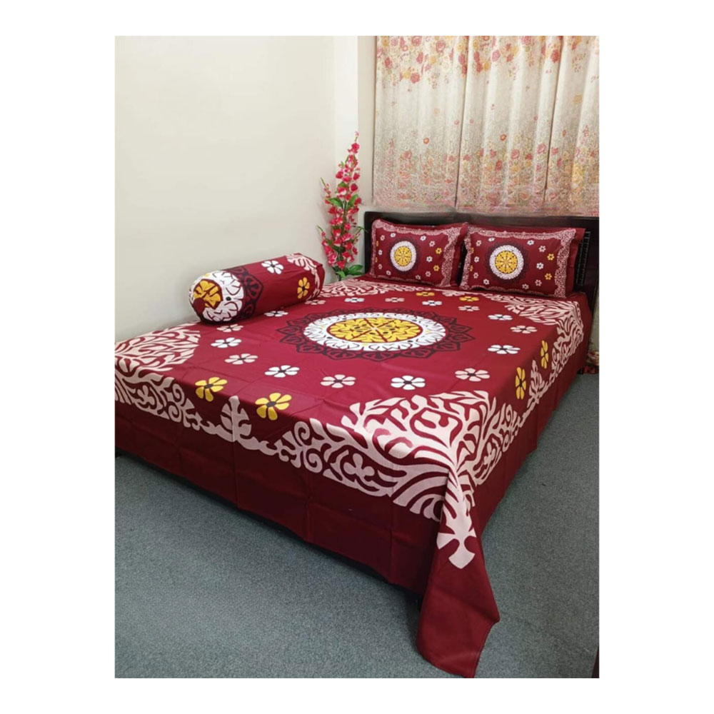 Cotton Bedsheet with Pillow Covers - king Size - 2502052