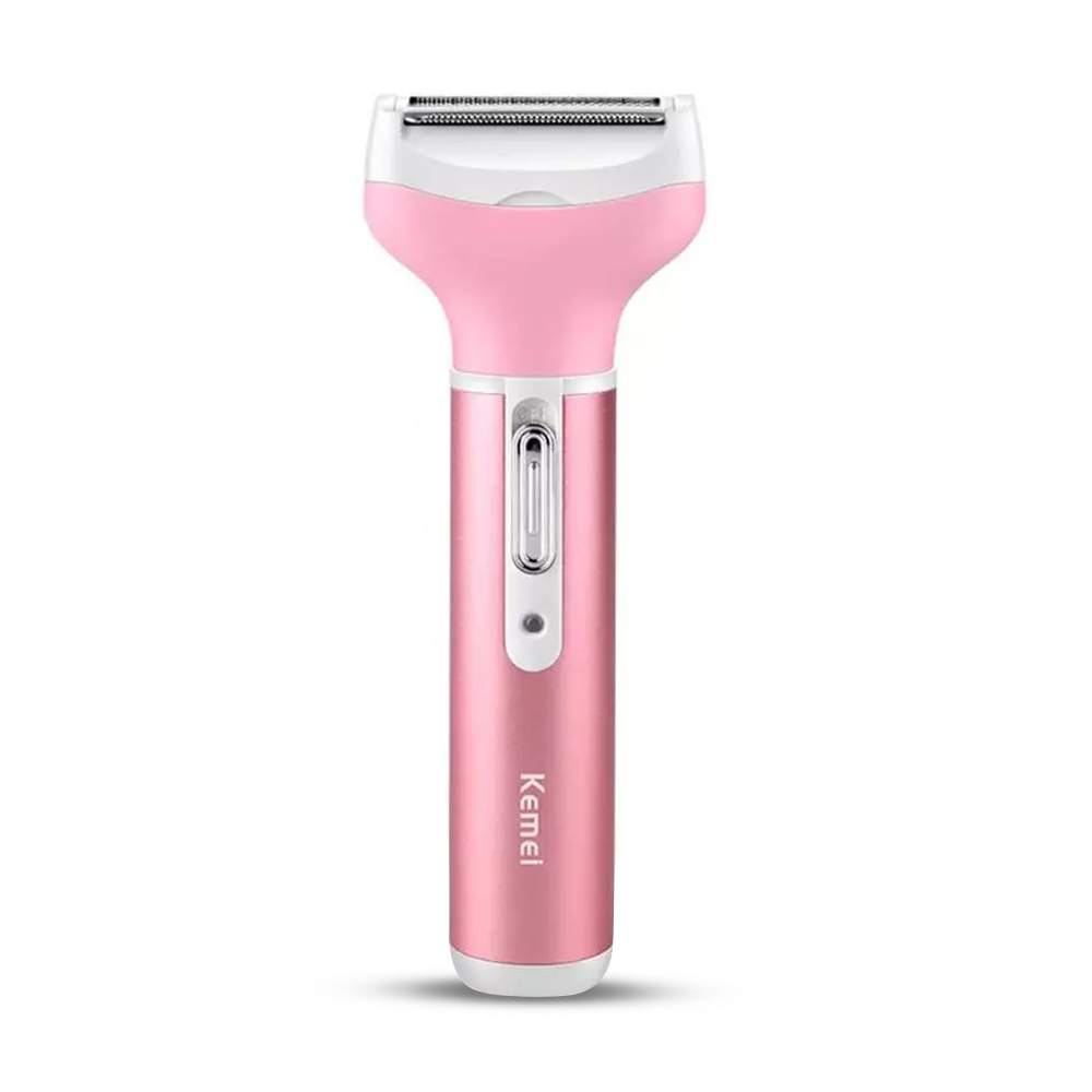 Kemei KM-6637 Rechargeable Hair Trimmer For Women - Pink