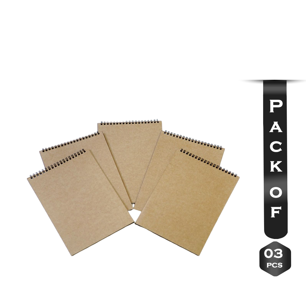 Pack of 3 Pcs Wire O Black Pages Blank Liner Cover Drawing Book - 56 Pages