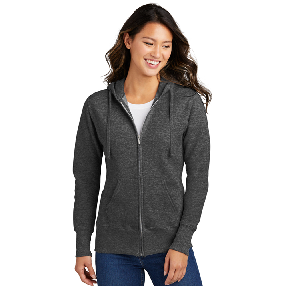 Cotton Fleece Full Sleeve Hoodie For Women - Deep Gray - HF-21