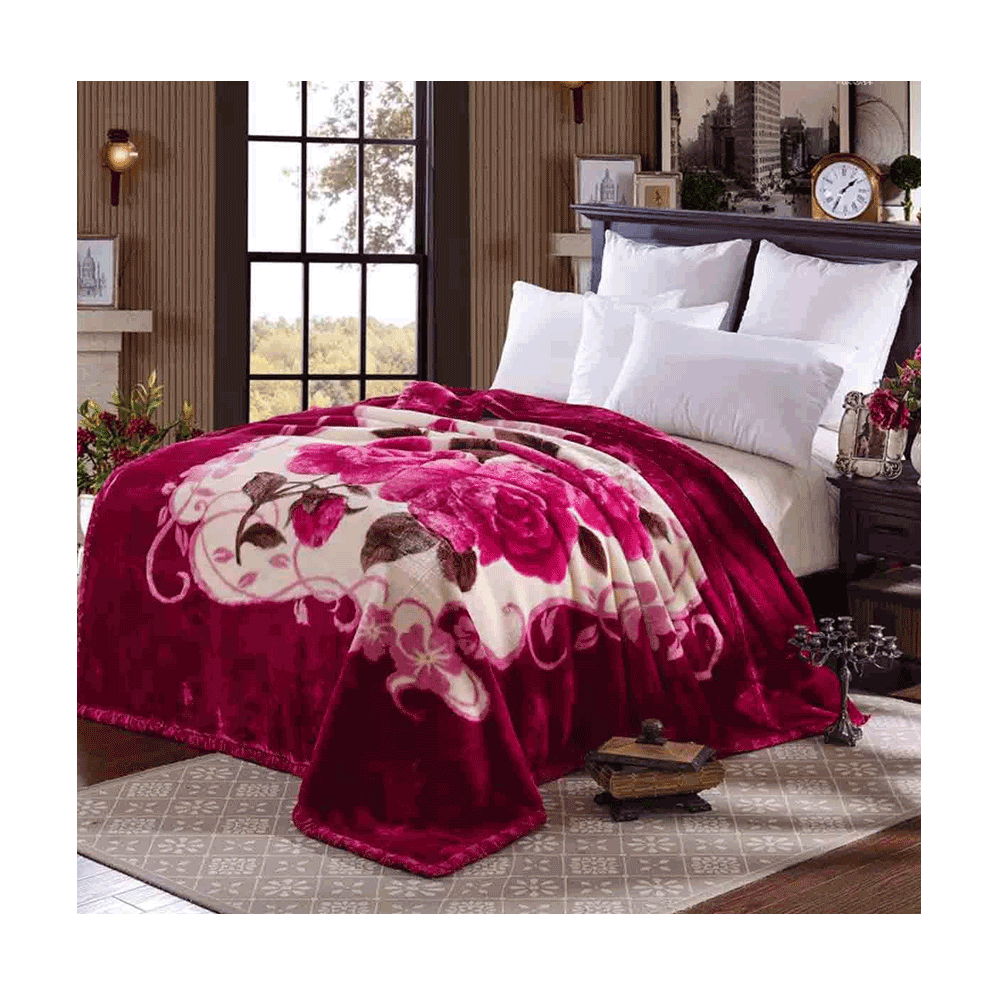 Polyester Blossom Thickened Warm European Moisture Absorbing Blanket - 36*72" - KNBL-1164