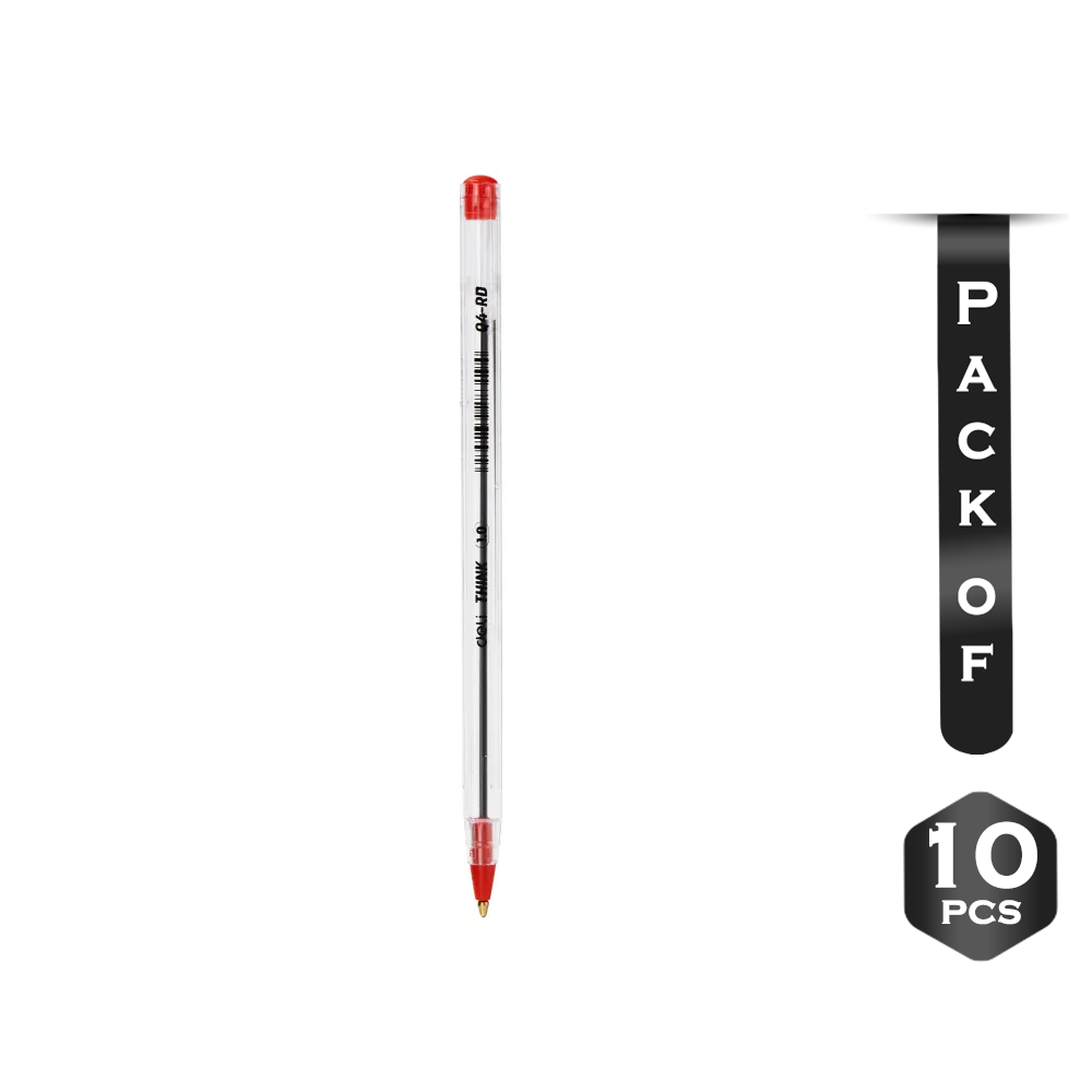 Deli EQ4-RD Ball Point Pen - Red Ink