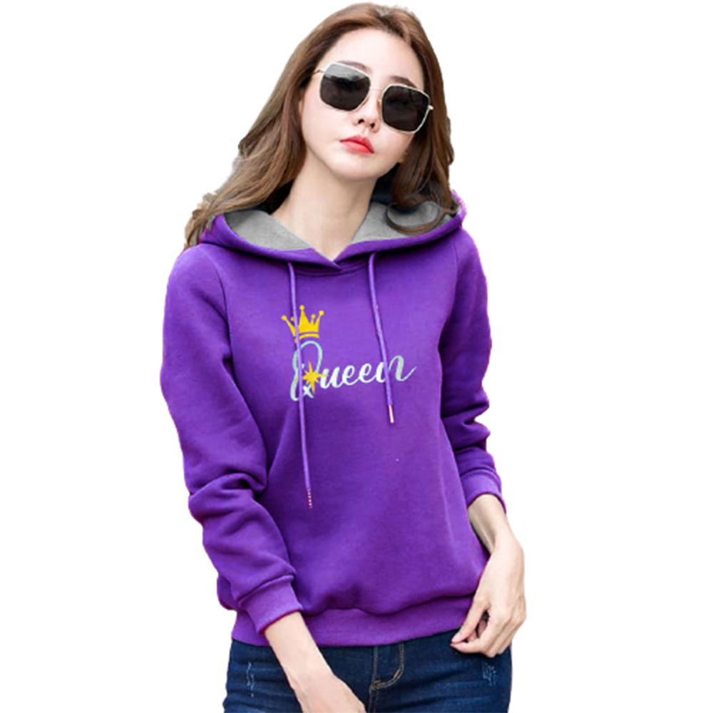 Cotton Hoodie For Women - Violet - HL--88