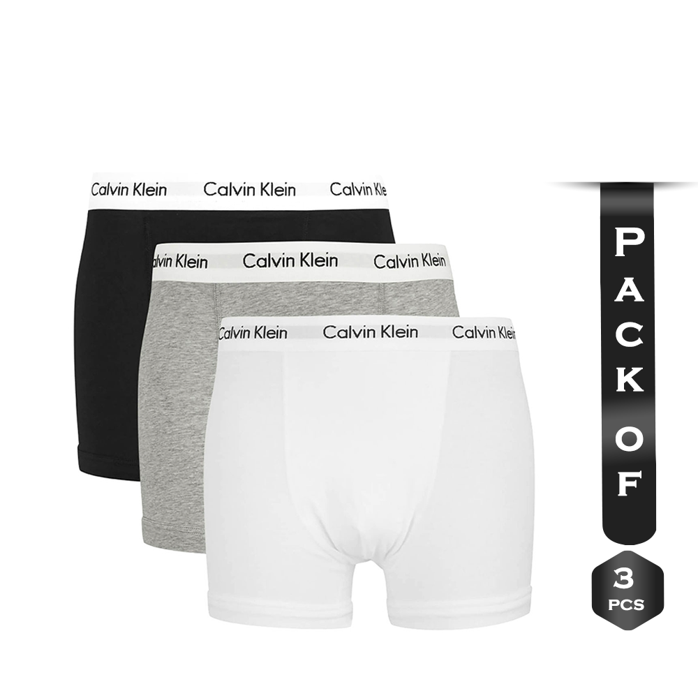 Pack of 3 Pcs Cotton Boxer Underwear for Men - Multicolor - 102