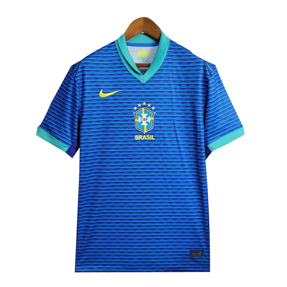 Brazil Copa America Mesh Cotton Short Sleeve Away Jersey - Blue