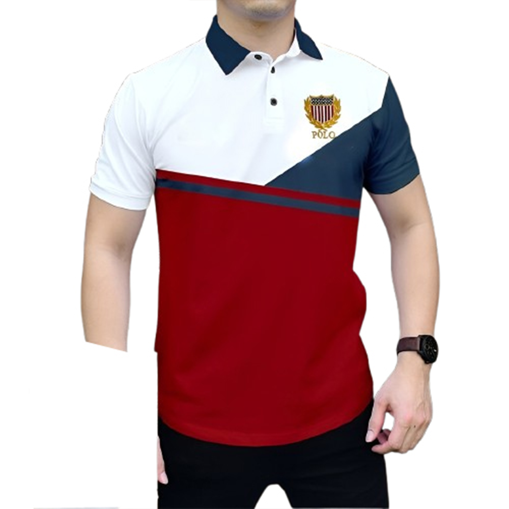 Pique Cotton Polo For Men - Multicolor - PT-F11