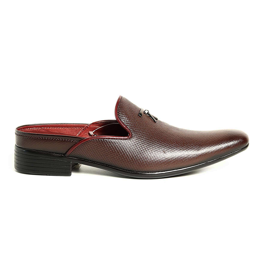 Zays Leather Premium Half Shoe For Men - Chocolate - SF104