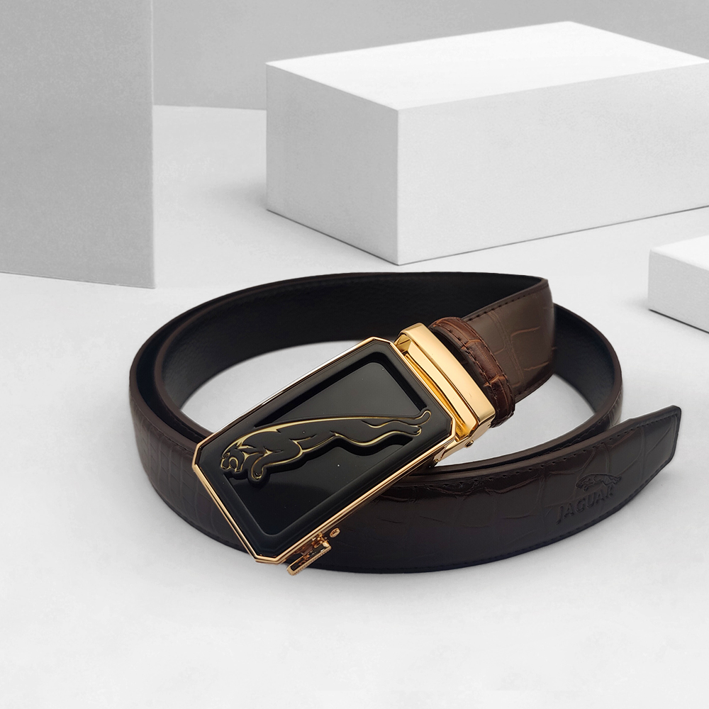 Leather And Metal Belt for Men - Black