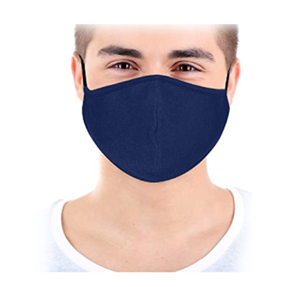 Cotton Printed 7 Layer Face Mask - Navy Blue - 711