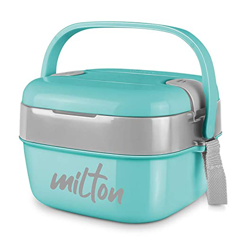 Milton Cubic Small Stainless Steel Tiffin Box - 800 ml - Aqua Green