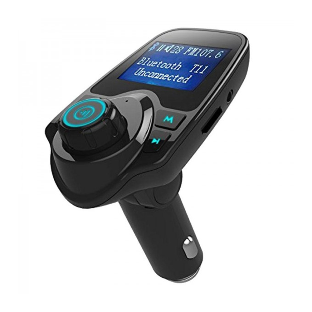 T11 -Bluetooth -FM -Transmitter -Car -Charger -Car -Kit -Adapter - Black