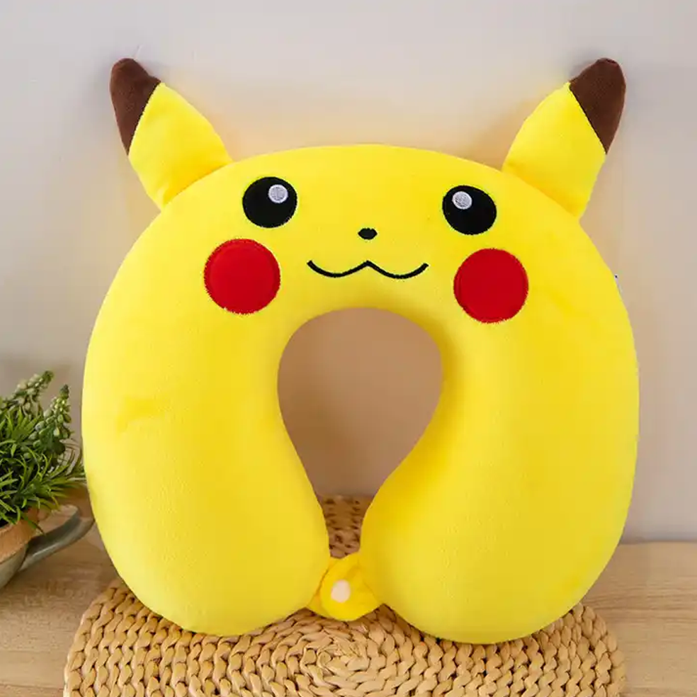 Cotton Pikachu Neck Pillow for Traveling - Yellow