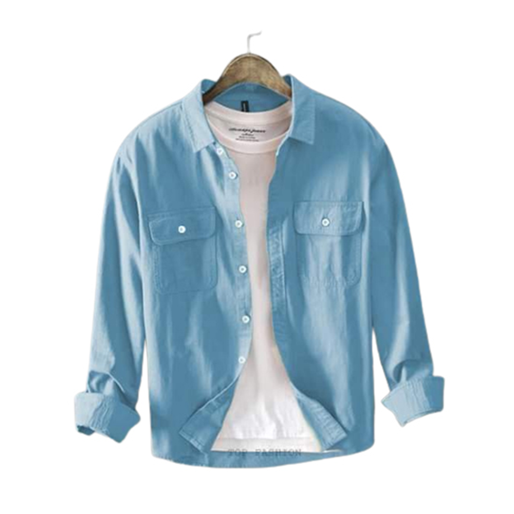 Oxford Cotton Full Sleeve Shirt For Men - MS-14 - Sky Blue