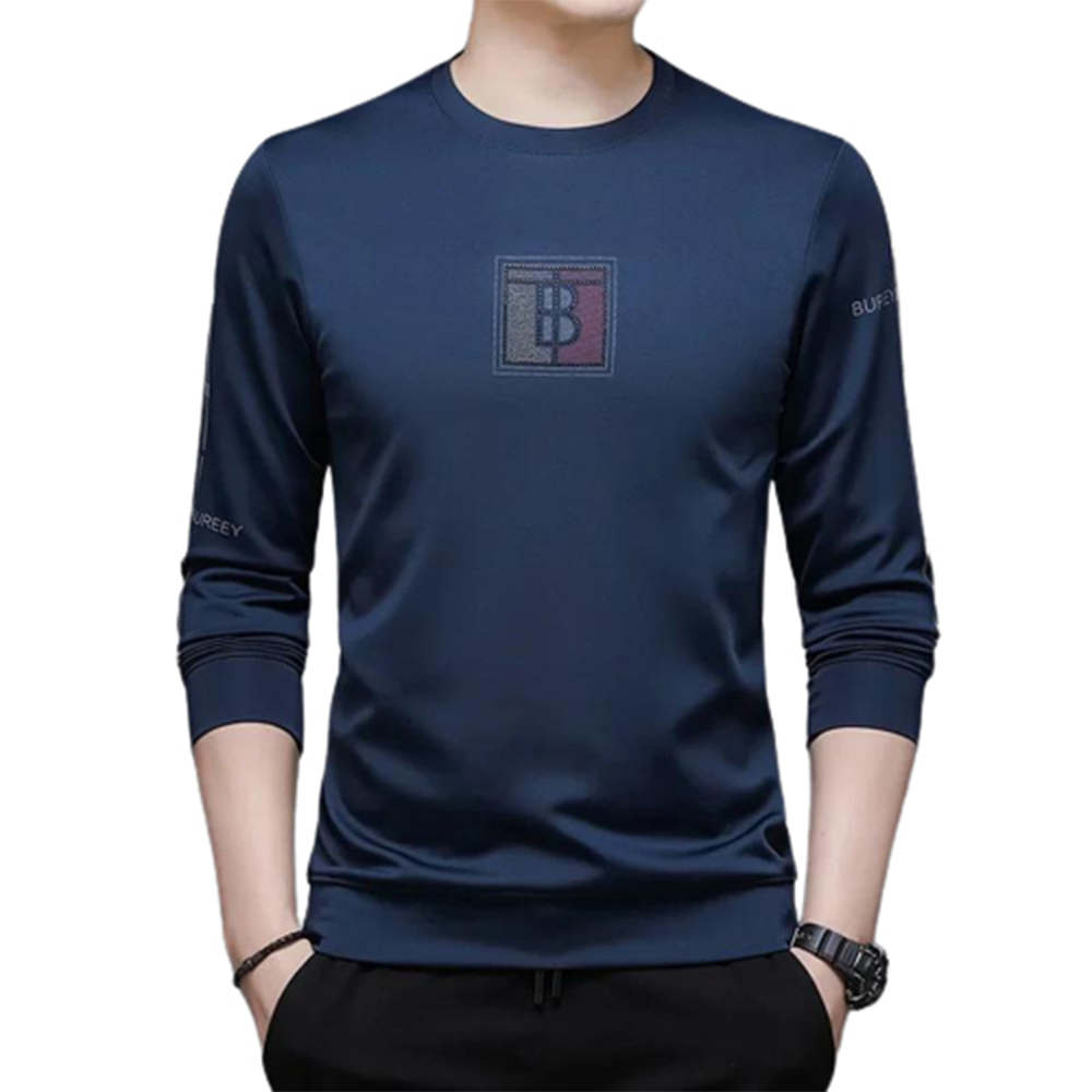 PP Jersey Winter Long Sleeve T-shirt For Men - Dark Blue Gray - FT-07