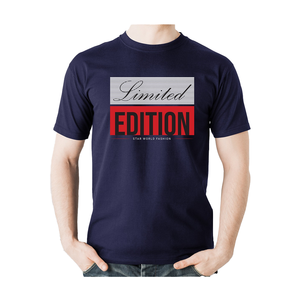 SWF51 Cotton Half Sleeve T-Shirt - Navy Blue Blue