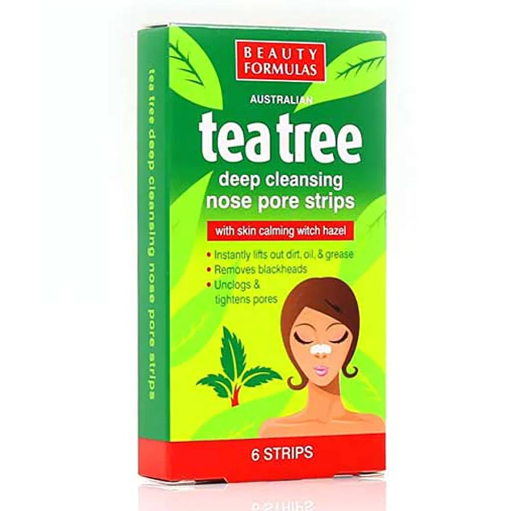 Beauty Formulas Australian Tea Tree Deep Cleansing Nose Pore Strips - 6 Pcs - 5012251011327