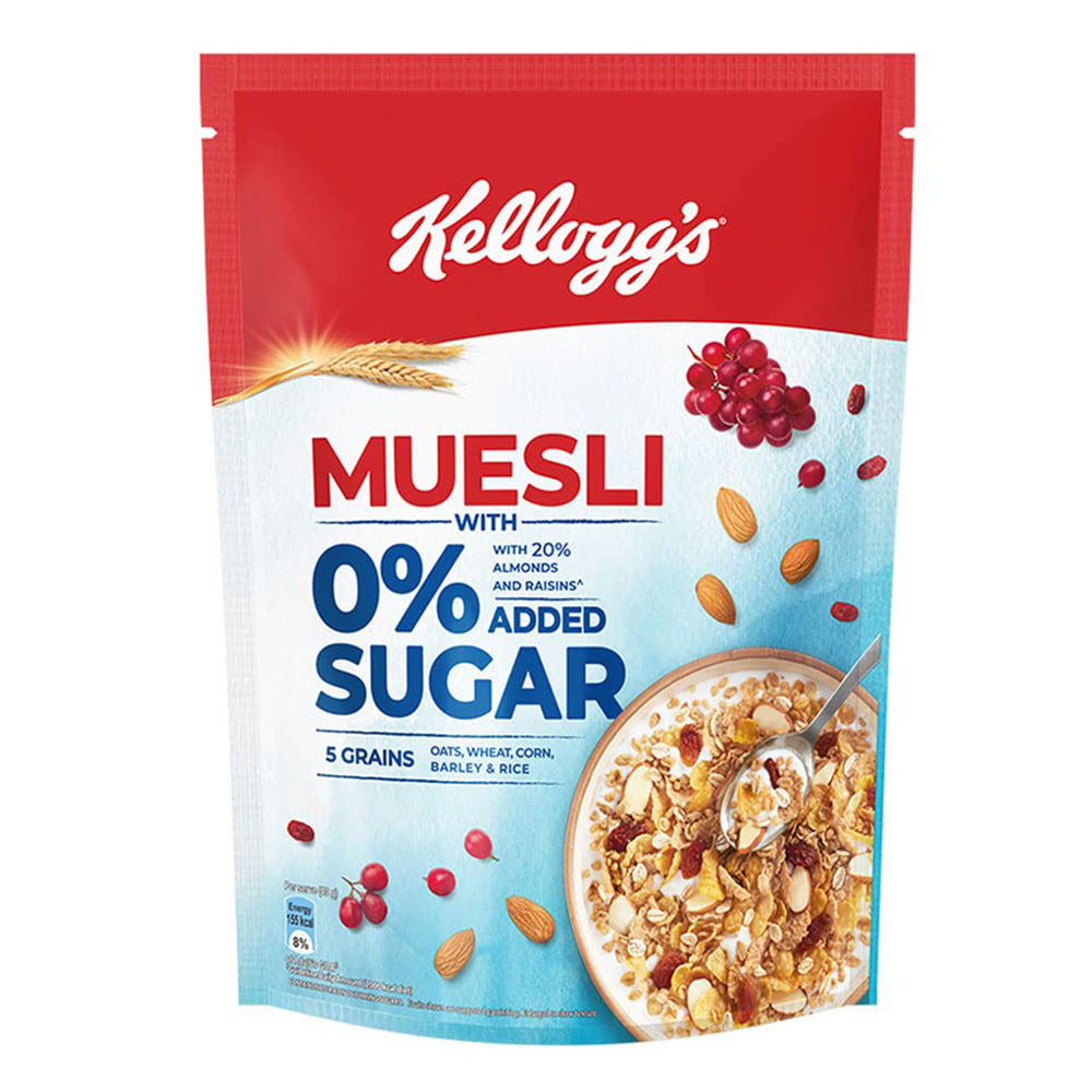 Kellogg's Muesli Sugar Free Breakfast Cereal 500gm NS34