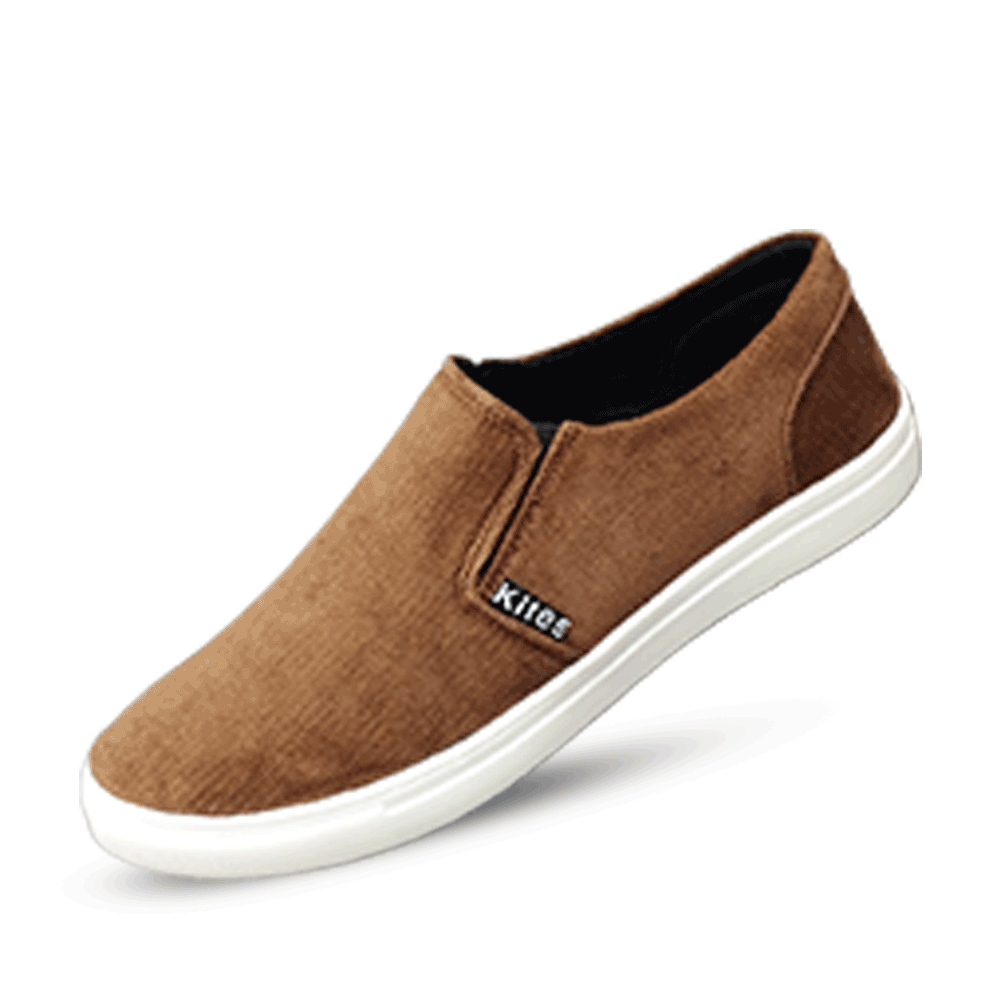 Kites Corduroy Fabric Light Casual Canvas Shoe For Men - Coffee - SK1066