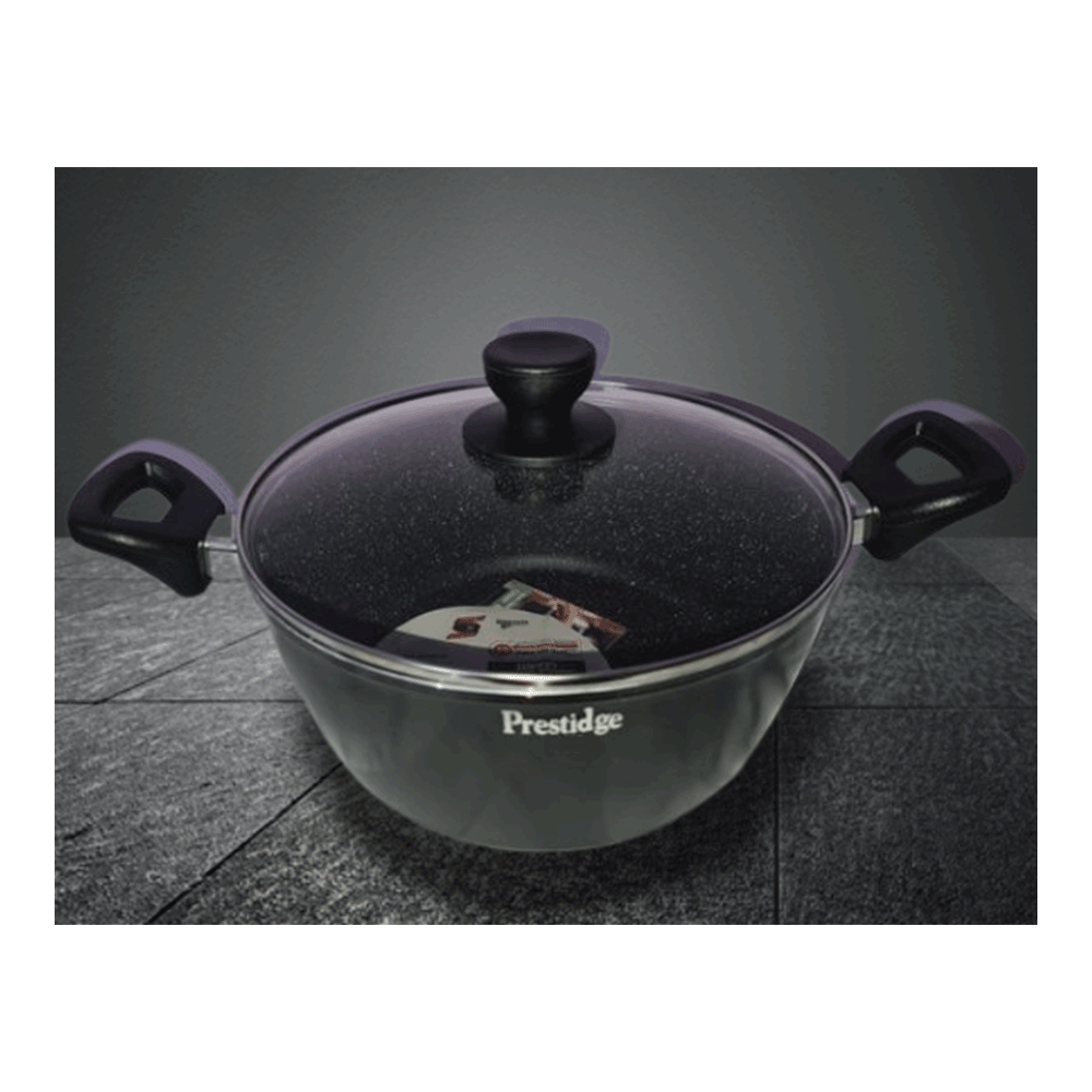 Prestige Granite Coating Aluminium Casserole 26cm - Black