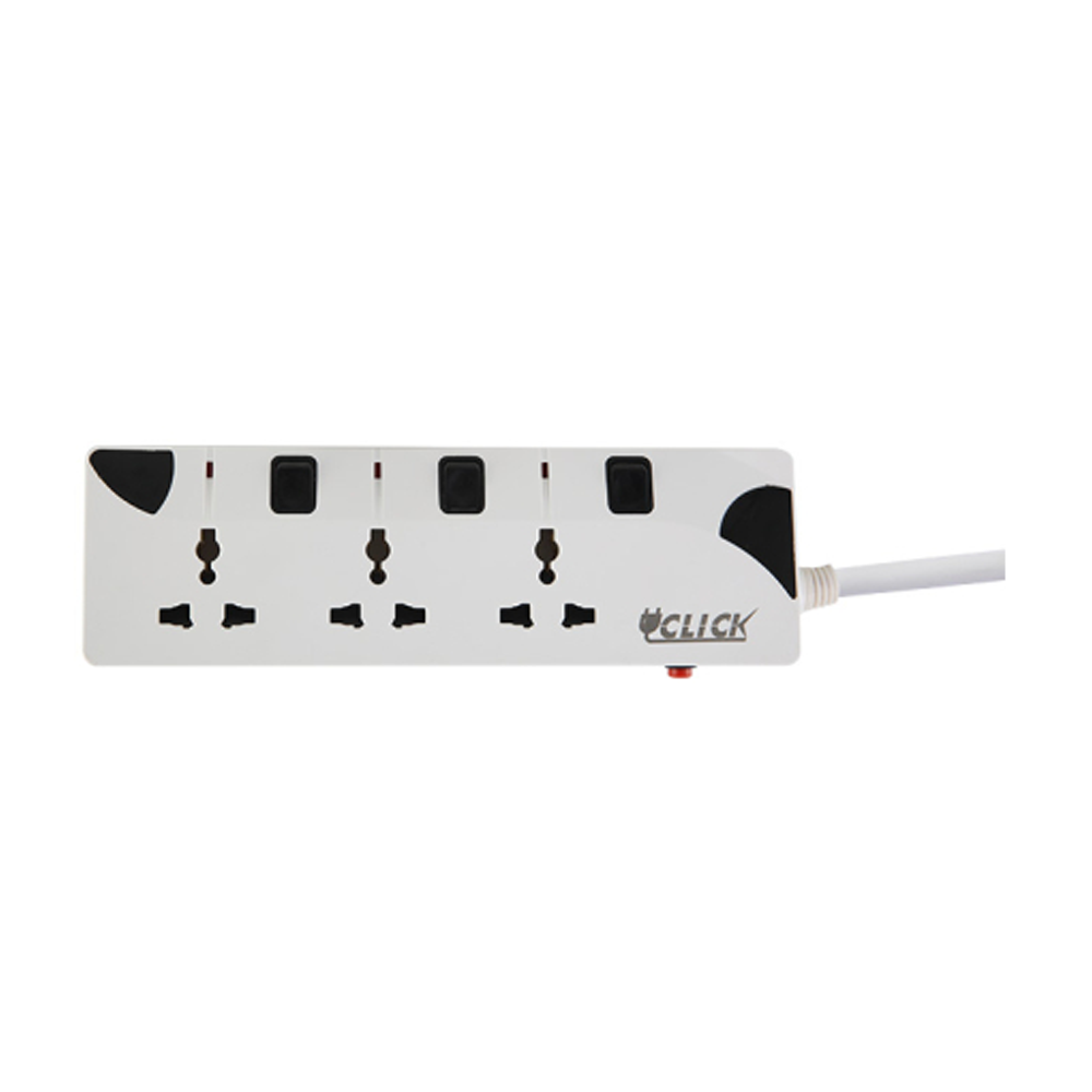 Click 3skt 5Y 3 Pin Safe Extension Socket - White