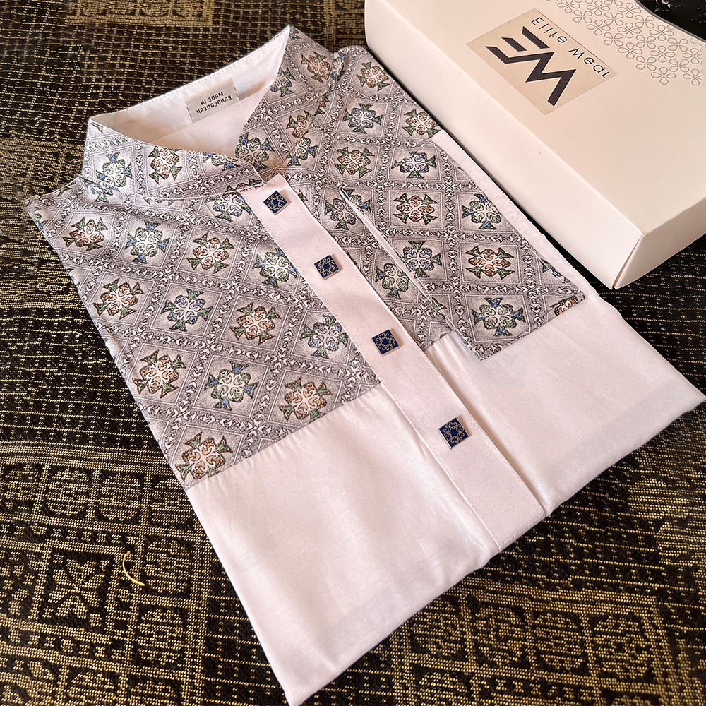 Cotton Panjabi For Men - White - P17