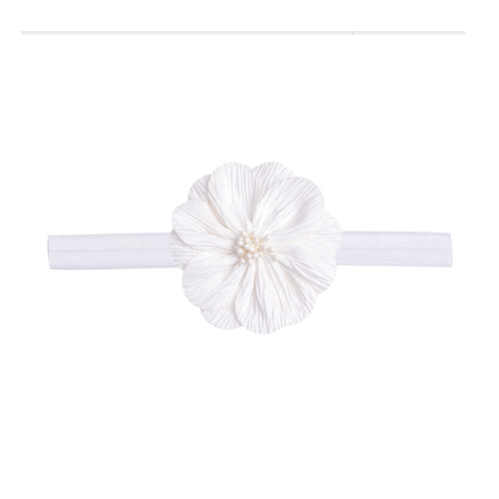 Elastic Hair Band For Baby - White