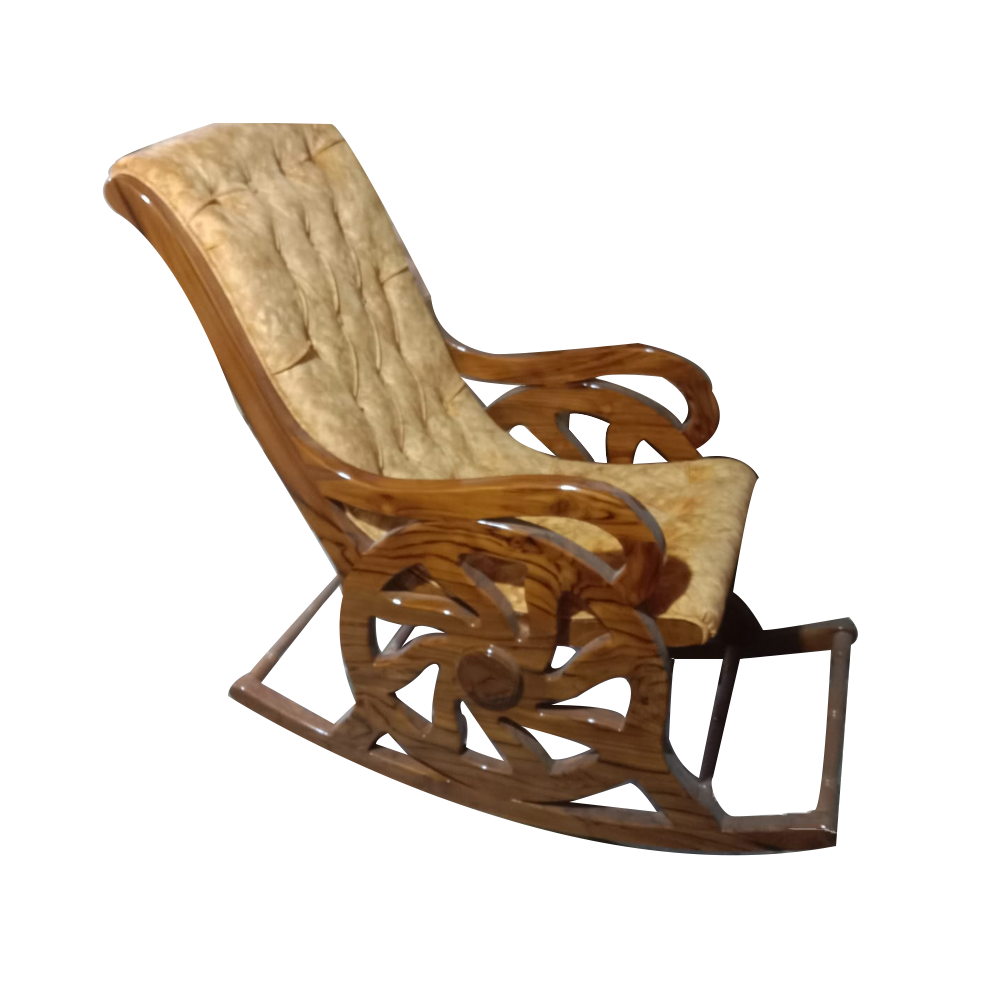 SD Veneered Process Wooden Rocking Chair - Brown - SDFS0019