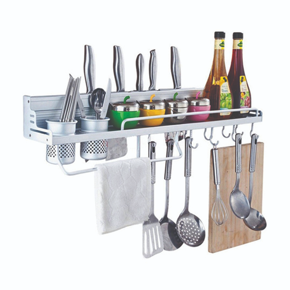 Wall Mounted Kitchen Storage - Silver