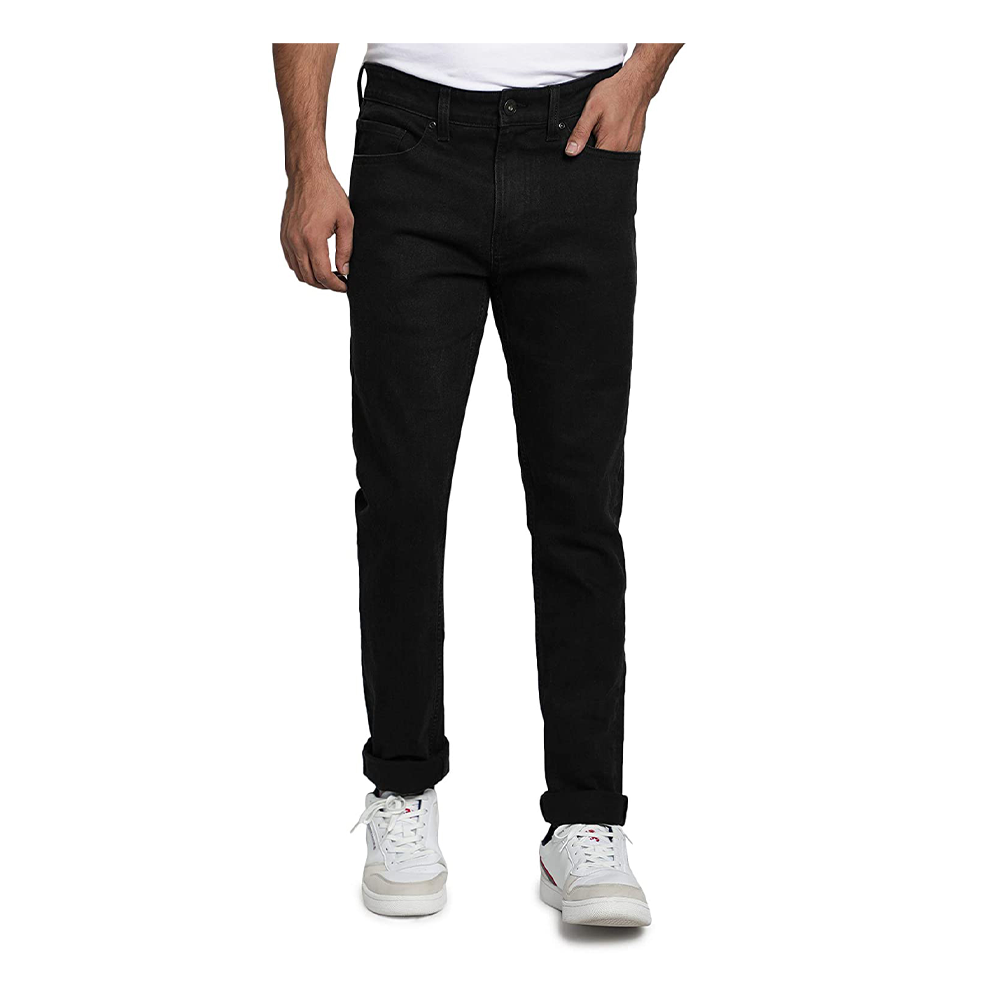 Cotton Semi Stretch Denim Jeans Pant For Men - Deep Black - NZ-13072